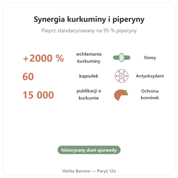 Kurkuma Pieprz – Ayur-vana – 60 kapsułek korzyści i najważniejsze fakty Paris Herba Barona