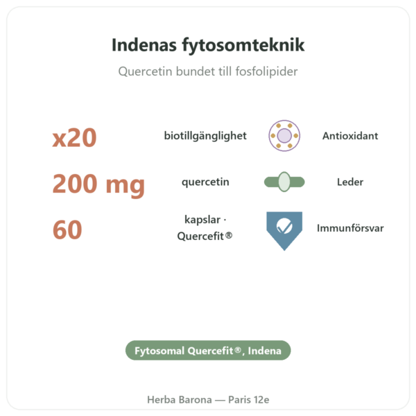 Kvercetin Optimerad Quercefit Dynveo 60 Kapslar fördelar och nyckelfakta Paris Herba Barona