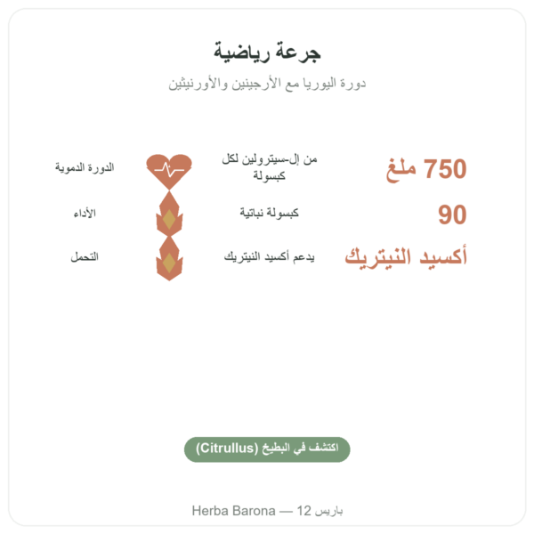 سيترولين Citrulline 750mg – Now Foods – 90 كبسولة الفوائد والمعطيات الرئيسية Paris Herba Barona