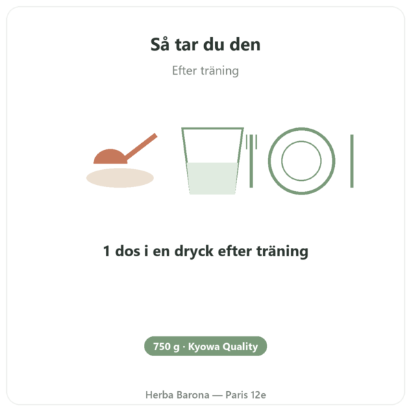 L-Glutamin pulver Dynveo Kyowa Quality 750 g användning och dosering Paris Herba Barona