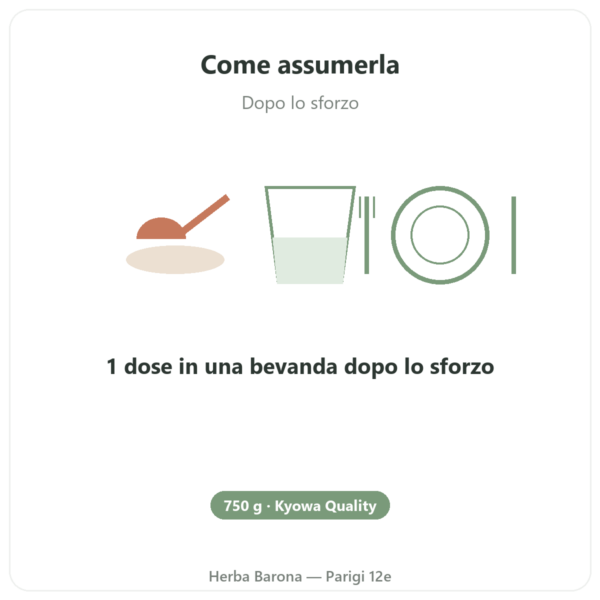 L-Glutammina polvere Dynveo Kyowa Quality 750g modo d'uso e dosaggio Paris Herba Barona