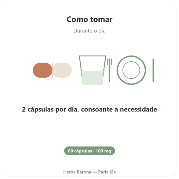 L-Teanina vegetal – Dynveo - 100 mg – 30% L-Teanina – 60 cápsulas modo de uso e dosagem Paris Herba Barona