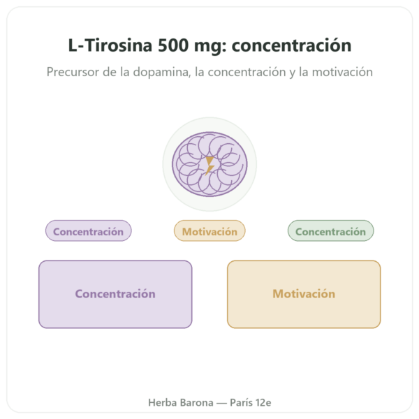 L-Tirosina 500 mg – Dynveo – 60 cápsulas presentación Paris Herba Barona