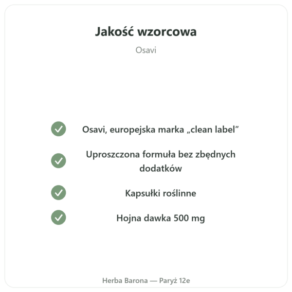 L-Tryptofan 500 mg - Osavi - 60 kapsułek roślinnych jakość Paris Herba Barona