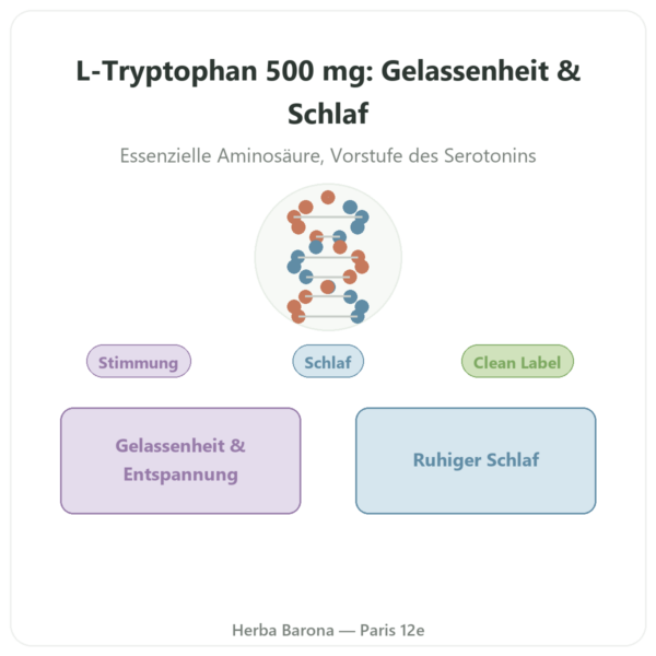 L-Tryptophan 500 mg – Osavi – 60 pflanzliche Kapseln Vorstellung Paris Herba Barona