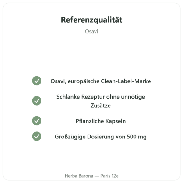 L-Tryptophan 500 mg – Osavi – 60 pflanzliche Kapseln Qualität Paris Herba Barona