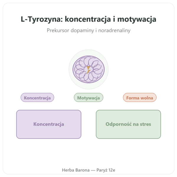 L-Tyrozyna 500mg 120 kapsułek Doctor's Best - aminokwas prezentacja Paris Herba Barona