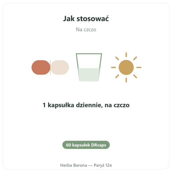 Laktoferryna Dynveo 200mg/60 kapsułek DR caps sposób użycia i dawkowanie Paris Herba Barona