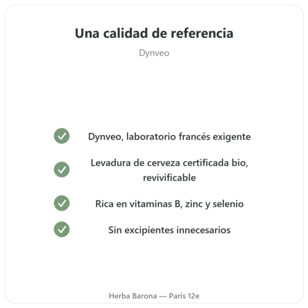 Levadura de Cerveza BIO Dynveo 120 cápsulas 550 mg calidad Paris Herba Barona