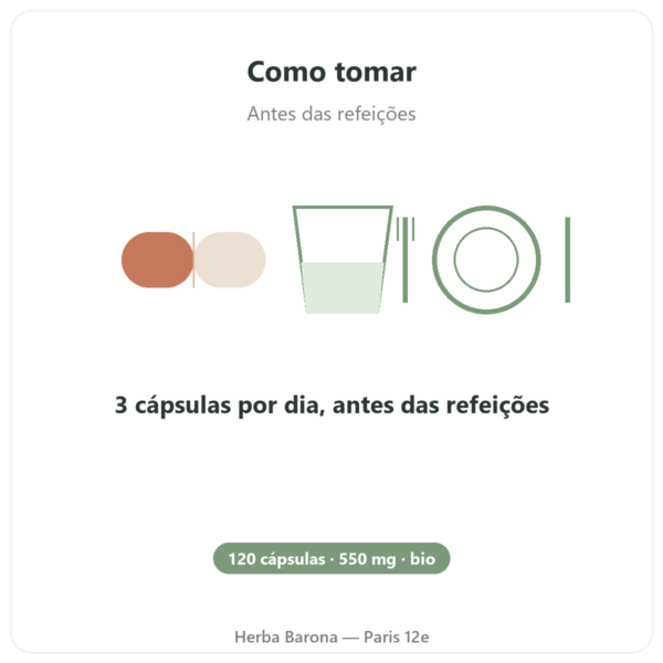 Levedura de Cerveja Bio Dynveo 120 Cápsulas 550mg modo de uso e dosagem Paris Herba Barona