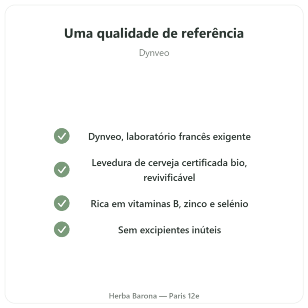 Levedura de Cerveja Bio Dynveo 120 Cápsulas 550mg qualidade Paris Herba Barona