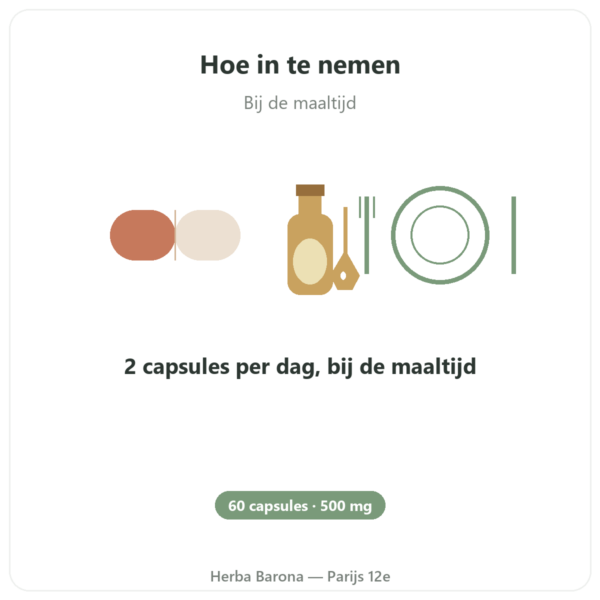 Levertraan 500 mg 60 capsules – Dynveo gebruiksaanwijzing en dosering Paris Herba Barona