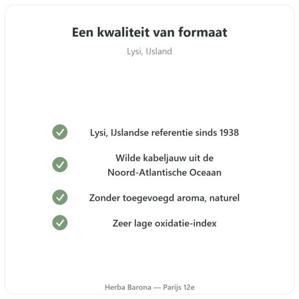 Levertraan Nature LYSI IJsland 240ml kwaliteit Paris Herba Barona