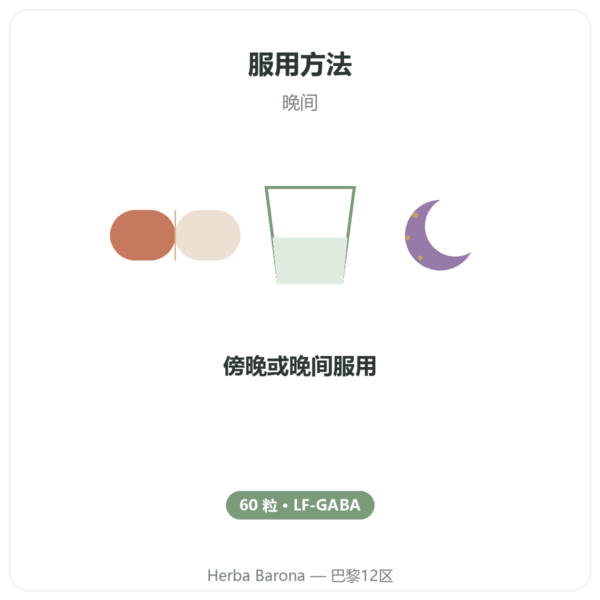 LF-GABA – Naturamedicatrix 60粒胶囊 使用方法与建议剂量 Paris Herba Barona