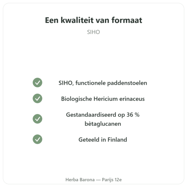Lion's Mane Bio - SIHO - 60 capsules kwaliteit Paris Herba Barona