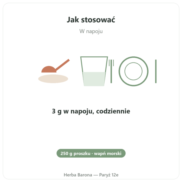 Lithothamnium w proszku 250 g - Vecteur Santé sposób użycia i dawkowanie Paris Herba Barona