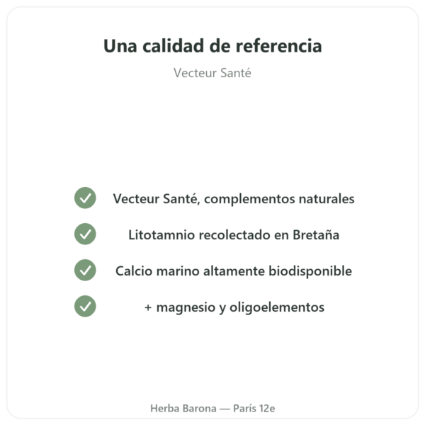 Litotamnio Bretón 500 mg – 80 Cápsulas – Vecteur Santé calidad Paris Herba Barona