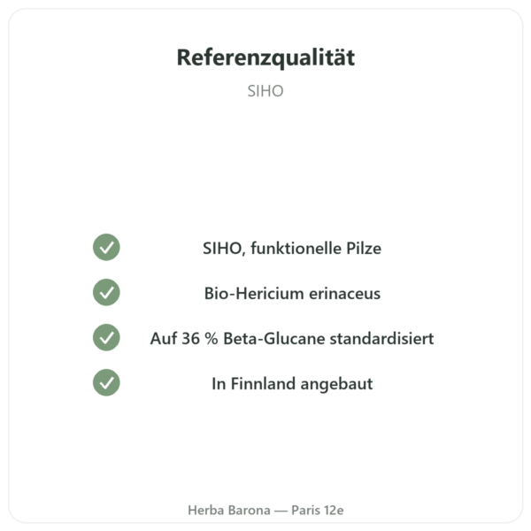 Löwenmähne Bio – SIHO – 60 Kapseln Qualität Paris Herba Barona