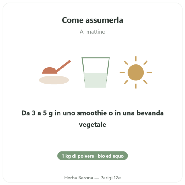Maca Bio in polvere Pederoso – Saldac – 1 kg modo d'uso e dosaggio Paris Herba Barona