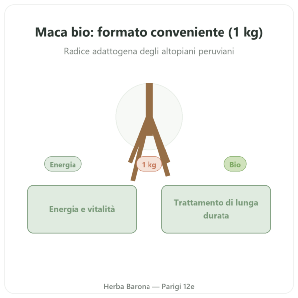 Maca Bio in polvere Pederoso – Saldac – 1 kg presentazione Paris Herba Barona