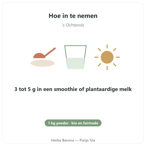 Maca Bio poeder Pederoso – Saldac – 1 kg gebruiksaanwijzing en dosering Paris Herba Barona