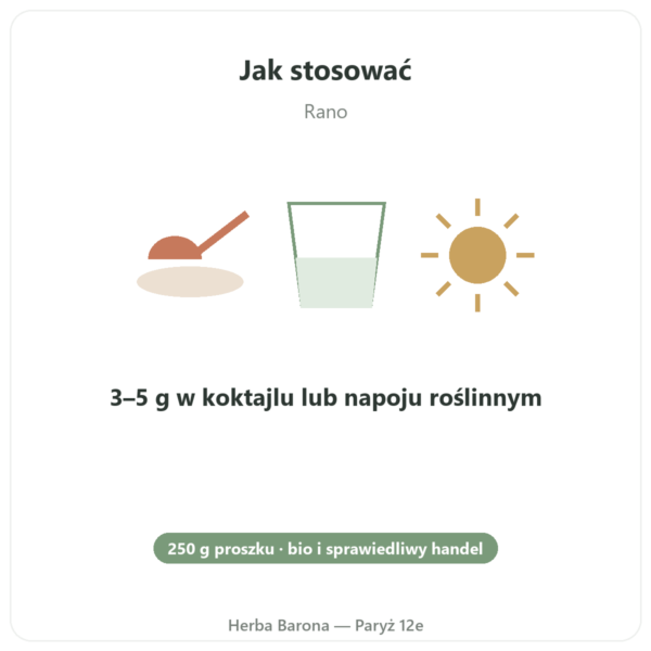 Maca Bio w proszku Pederoso – Saldac – 250 g sposób użycia i dawkowanie Paris Herba Barona