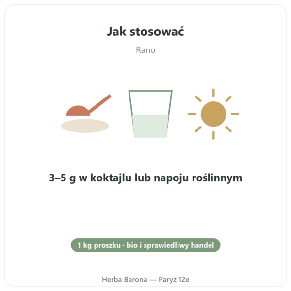 Maca Bio w proszku Pederoso – Saldac – 1 kg sposób użycia i dawkowanie Paris Herba Barona