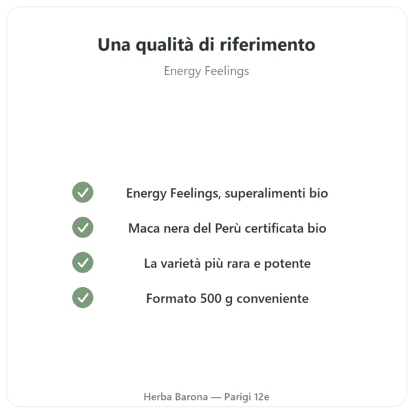 Maca Nera Bio in Polvere – Energy Feelings – 500 g qualità Paris Herba Barona