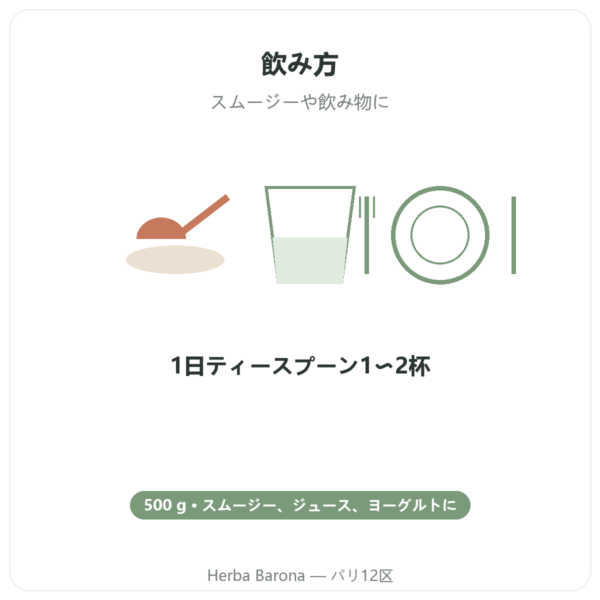 有機ブラックマカ パウダー – Energy Feelings – 500 g directions and dosage Paris Herba Barona