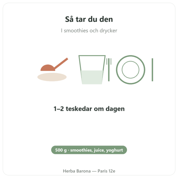 Maca Svart Ekologisk i Pulver – Energy Feelings – 500 g användning och dosering Paris Herba Barona