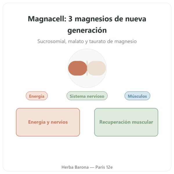 Magnacell – SIHO – Complejo 3 Magnesios – 60 Cápsulas presentación Paris Herba Barona