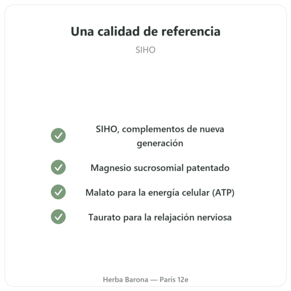 Magnacell – SIHO – Complejo 3 Magnesios – 60 Cápsulas calidad Paris Herba Barona