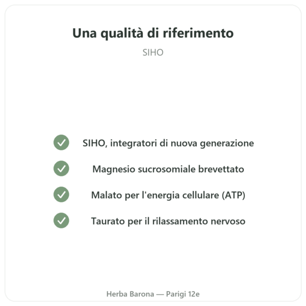 Magnacell – SIHO – Complesso 3 Magnesi – 60 Capsule qualità Paris Herba Barona