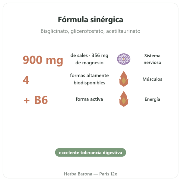Magnesio Quatro 900 – Be-Life – 60 Cápsulas beneficios y datos clave Paris Herba Barona