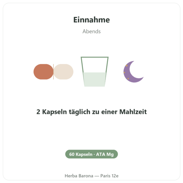 Magnesium-Acetyltaurinat ATA Mg® – Dynveo – 60 Kapseln Anwendung und Dosierung Paris Herba Barona