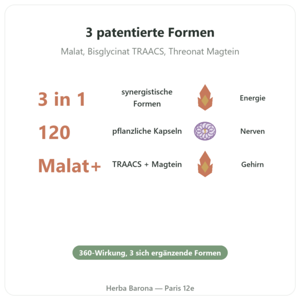 Magnesium-Komplex 360 – Dynveo – 120 Kapseln Vorteile und Fakten Paris Herba Barona