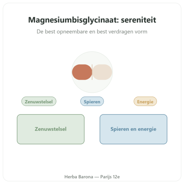 Magnesiumbisglycinaat TRAACS Dynveo 180 Capsules presentatie Paris Herba Barona