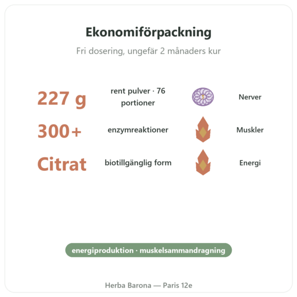 Magnesiumcitrat i Rent Pulver Now Foods 227g fördelar och nyckelfakta Paris Herba Barona