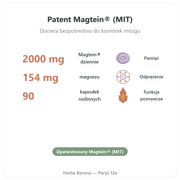 Magnez L-treonian: Magtein® DYNVEO 90 kapsułek korzyści i najważniejsze fakty Paris Herba Barona