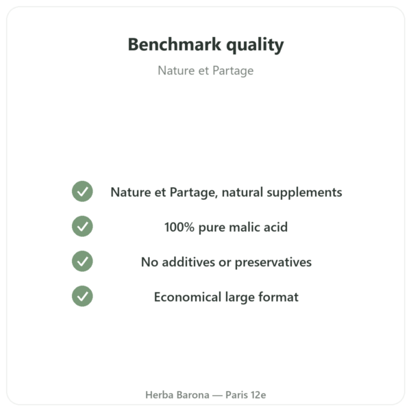 Malic Acid Powder 500 g - Nature et Partage quality Paris Herba Barona