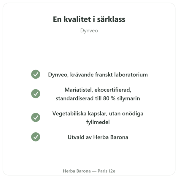 Mariatistel eko Dynveo 60 kapslar 200 mg kvalitet Paris Herba Barona
