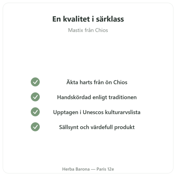 Mastik från Chios 10 g kvalitet Paris Herba Barona