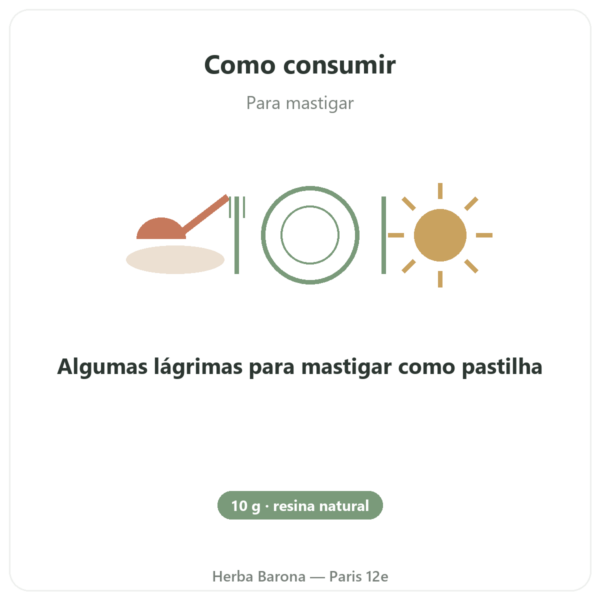 Mástique da Ilha de Chios 10 g modo de uso e dosagem Paris Herba Barona