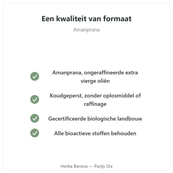 Biologische MCT-olie Amanprana 500 ml kwaliteit Paris Herba Barona