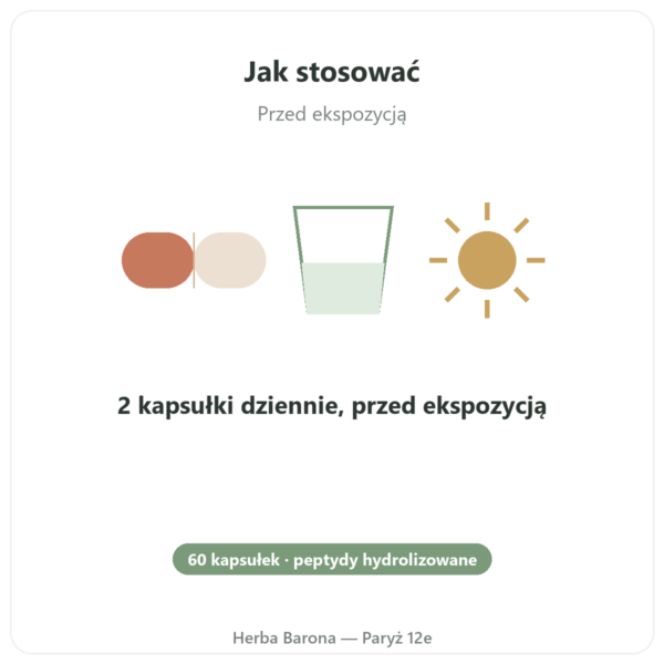 Melanina Dynveo 350mg Hydrolizowane Peptydy 60 kapsułek sposób użycia i dawkowanie Paris Herba Barona