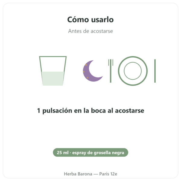 Melatonina 1mg + Pasiflora Spray Grosella Negra – Osavi – 25 ml modo de empleo y dosis Paris Herba Barona