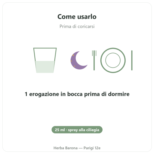 Melatonina 1mg + Passiflora Spray Ciliegia – Osavi – 25 ml modo d'uso e dosaggio Paris Herba Barona