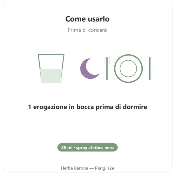Melatonina 1mg + Passiflora Spray Ribes Nero – Osavi – 25 ml modo d'uso e dosaggio Paris Herba Barona