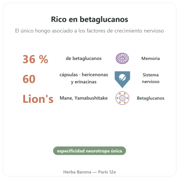 Melena de León Bio – SIHO – 60 Cápsulas beneficios y datos clave Paris Herba Barona