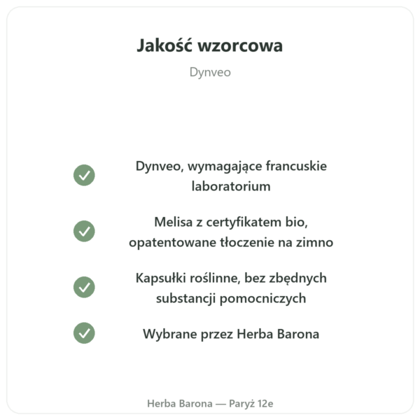 Melisa bio – 60 kapsułek – Dynveo jakość Paris Herba Barona